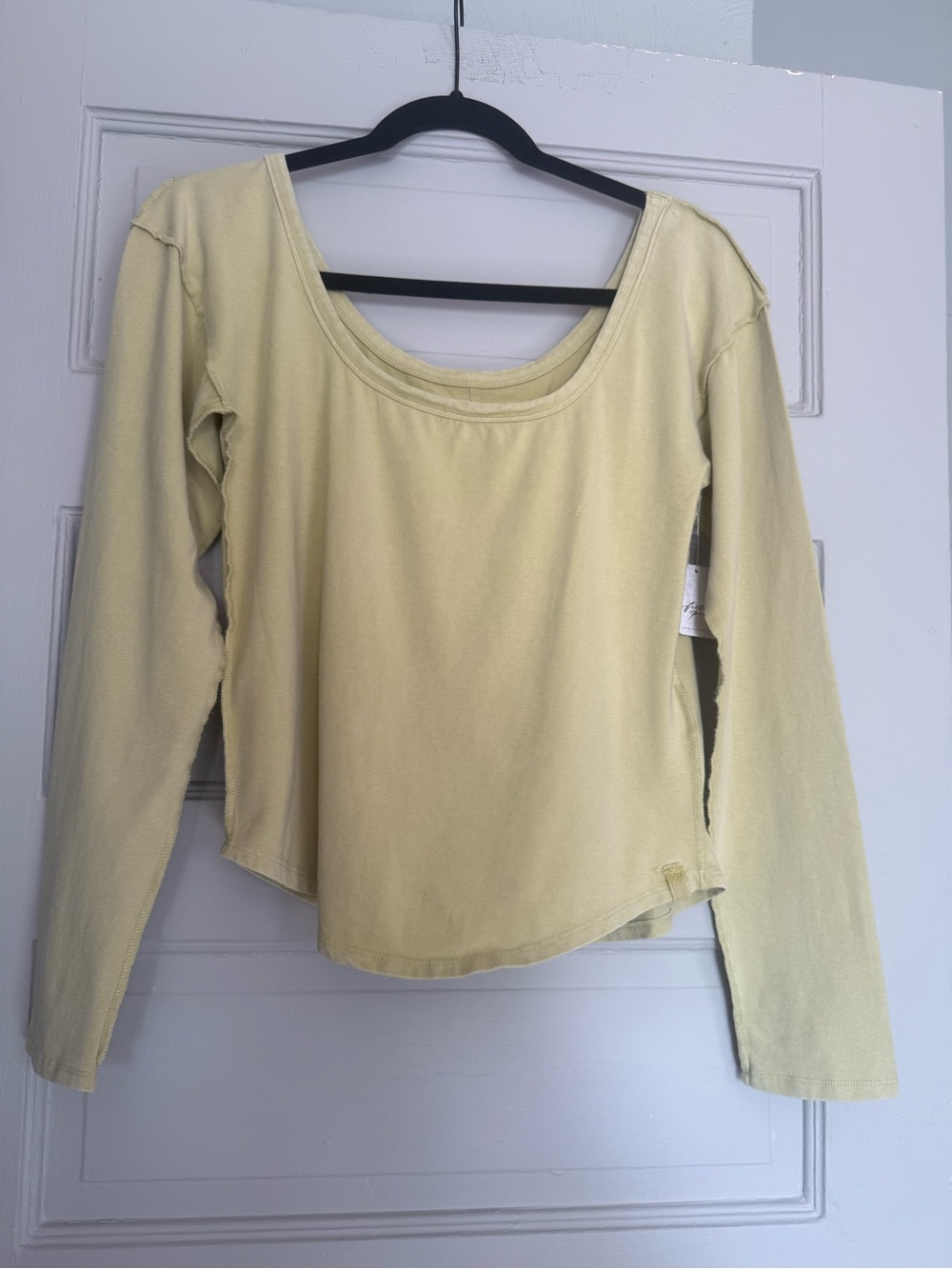 NWT Free People We The Free Moss Green Long Sleeve Can't Let Go Tee size xl - Picture 2 of 11
